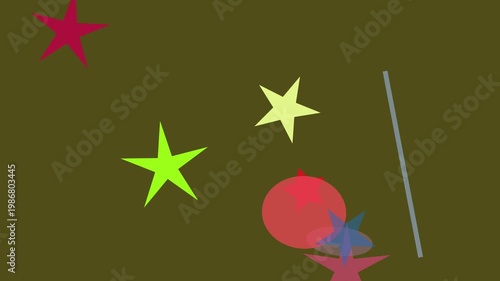 Falling autumn leaves with star-shaped confetti effect