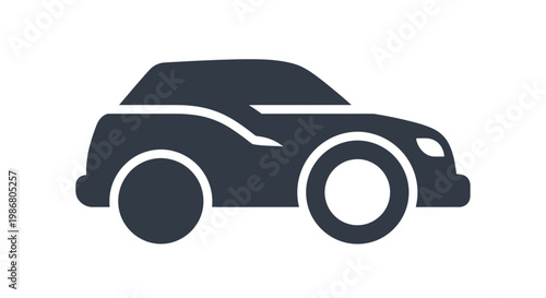 Modern car silhouette side view.