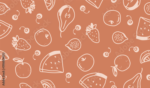 Cute mix fruits pattern background vector design