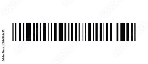 Vector long barcode illustration, retail product scanning and identification code design