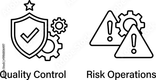 Quality control and risk operations vector illustration