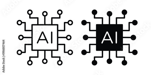 Ai tech icon design Illustration set for Projects
