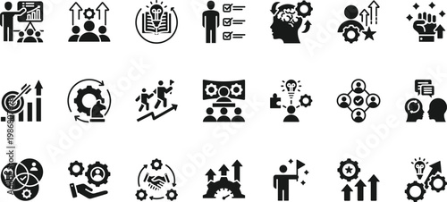 capacity building icon set collection. an icon pack
