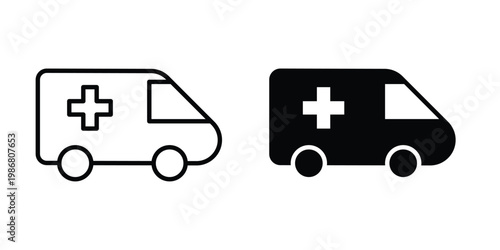 Ambulance icon design Illustration set for Projects