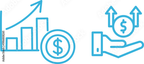 Finance icon set collection group featuring banking money investment budget accounting currency payment business economy tax profit savings credit wallet analytics modern vector design.