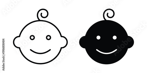 Baby face icon design Illustration set for Projects