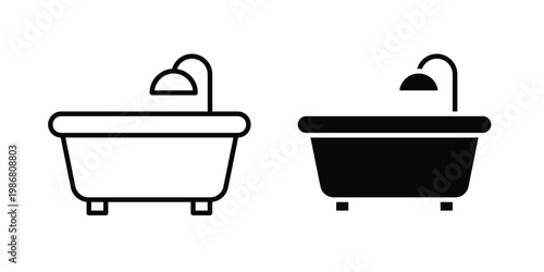 Bathtub icon design Illustration set for Projects