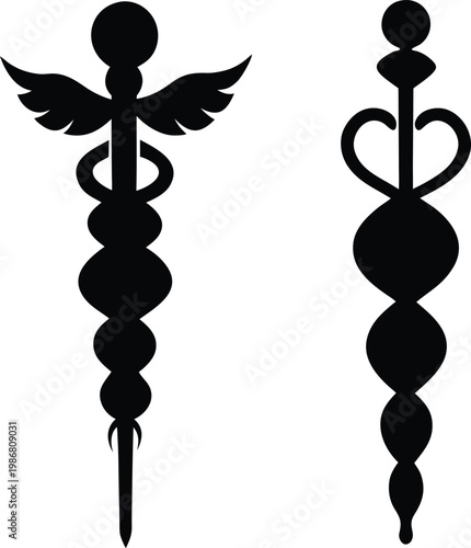 Black silhouette of medical symbols