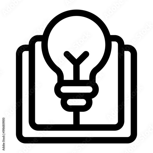 Open Book and Lightbulb Inspiration Knowledge Icon