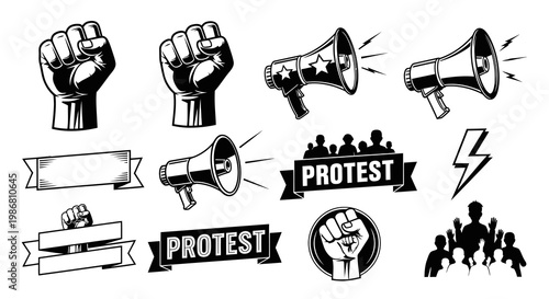 Protest and Social Activism Silhouette Collection