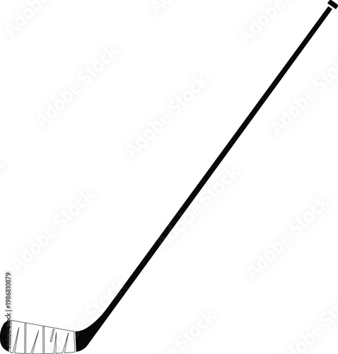 Photography Silhouette of a hockey stick wrapped in tape vector illustration.