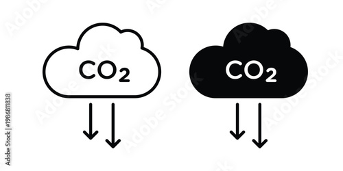 carbon reduction icon design Illustration set for Projects