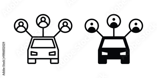 Carpool share icon design Illustration set for Projects