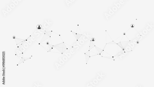 Global network of people, abstract polygonal connections and communication technology design