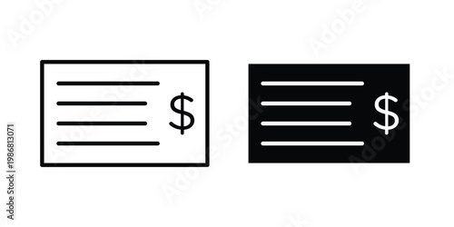 Cheque icon design Illustration set for Projects