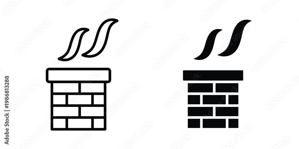 Obraz premium Chimney smoke icon design Illustration set for Projects