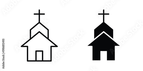 Church icon design Illustration set for Projects