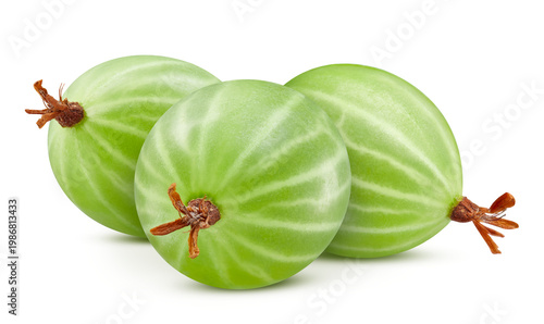 Fotografie Gooseberries isolated on transparent background
