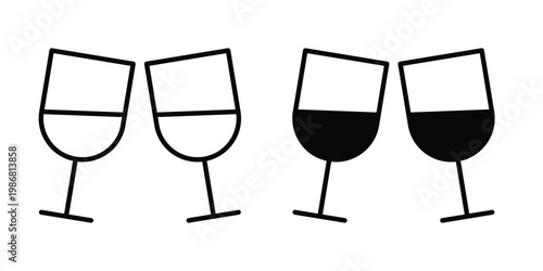 Clinking glasses icon design Illustration set for Projects