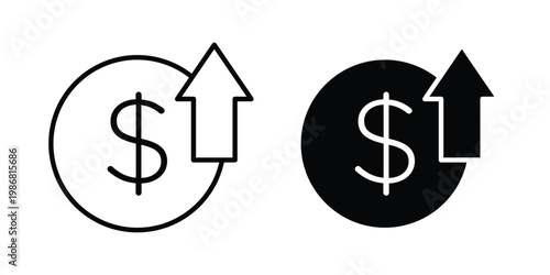 Cost increase icon design Illustration set for Projects