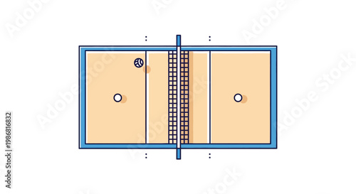 A diagram of a ping pong table.