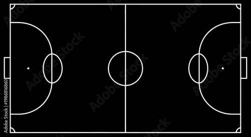 A simple diagram of a soccer field.