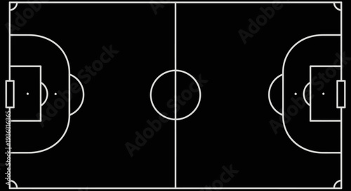 A diagram of a soccer field layout.