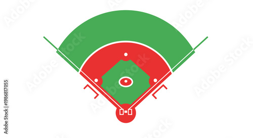 Baseball field from above illustration.