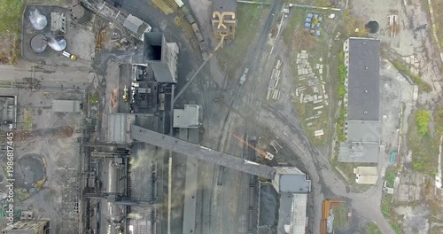 Aerial View of Derelict Industrial Yard With Storage Tanks