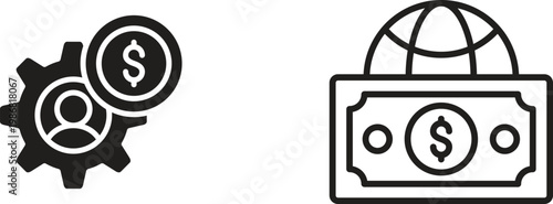 Finance icon set collection group featuring banking money investment budget accounting currency payment business economy tax profit savings credit wallet analytics modern vector design.