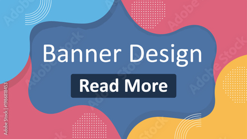 Cuadro en lienzo Abstract style banner design combining modern shapes and bright colors for stand
