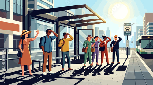 Waiting For The Bus On A Sunny Day