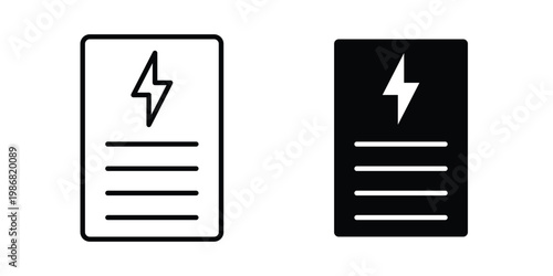 Electricity utility bill icon design Illustration set for Projects
