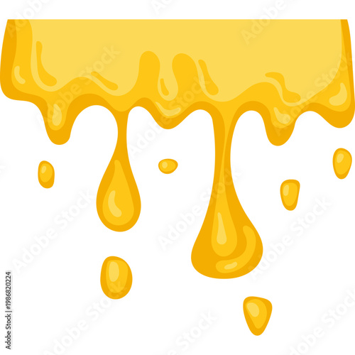 Honey Drip Vector Illustration Isolated on White Background