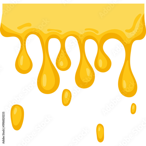 Yellow Dripping Liquid Illustration - Sweet Honey or Melted Cheese