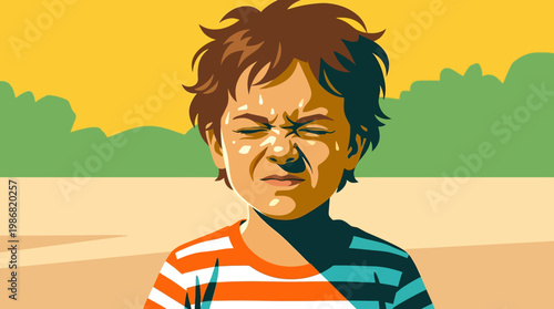 Child With Expression Of Disgust Or Discomfort