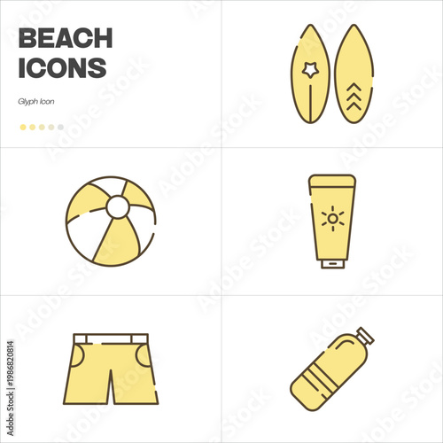 Icons about beach activities and summer pack