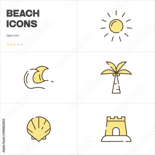 Icons about beach activities and summer pack