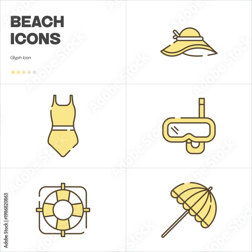 Icons about beach activities and summer pack