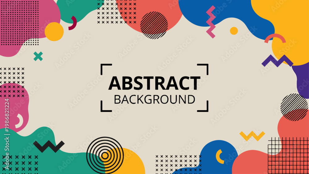Fototapeta premium Trendy Abstract Background Banner Collection With Fluid Shapes and Contemporary Design Elements