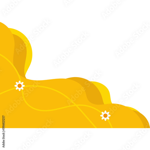 Modern Abstract Background with Wavy Yellow Layers and Connection Points