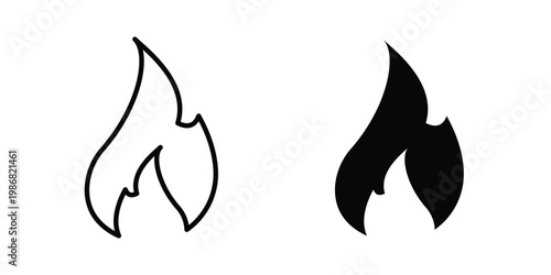 Fire flame icon design Illustration set for Projects