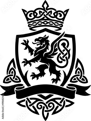 Heraldic Griffin Shield Emblem