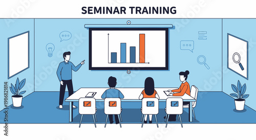 Business people in seminar training meeting.