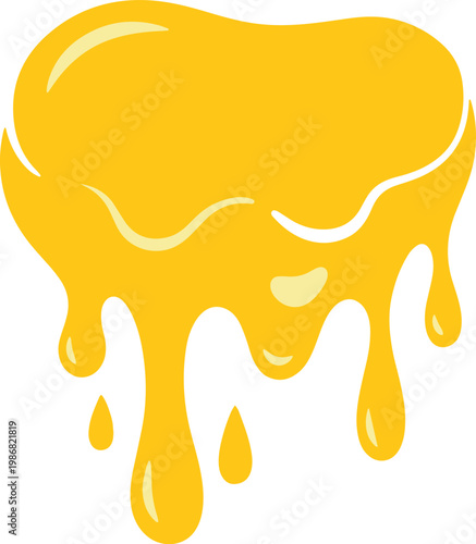 Yellow Honey Drip Vector Illustration