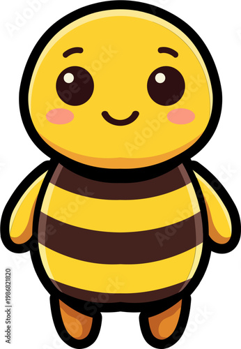Cute Kawaii Bee Character Illustration