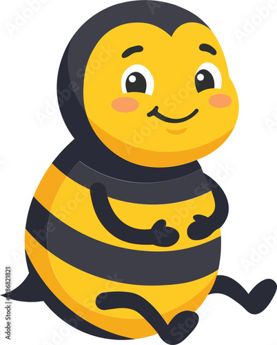 Cute Cartoon Bee Character Illustration