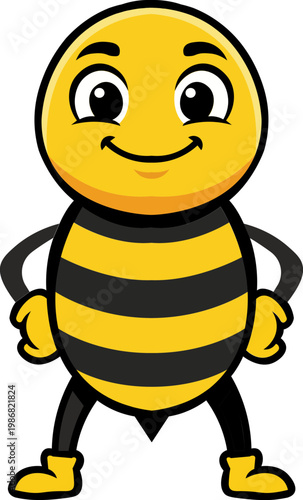 Cute Cartoon Bee Character Mascot