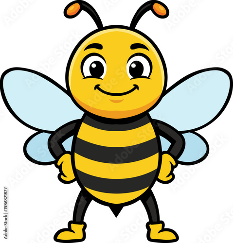 Cute Cartoon Bee Character Mascot