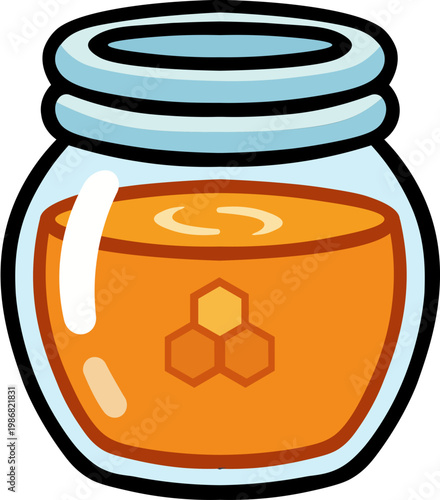 Cute Cartoon Honey Jar Illustration